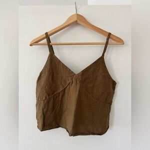 MATE 100% linen cropped boxy cami, size S